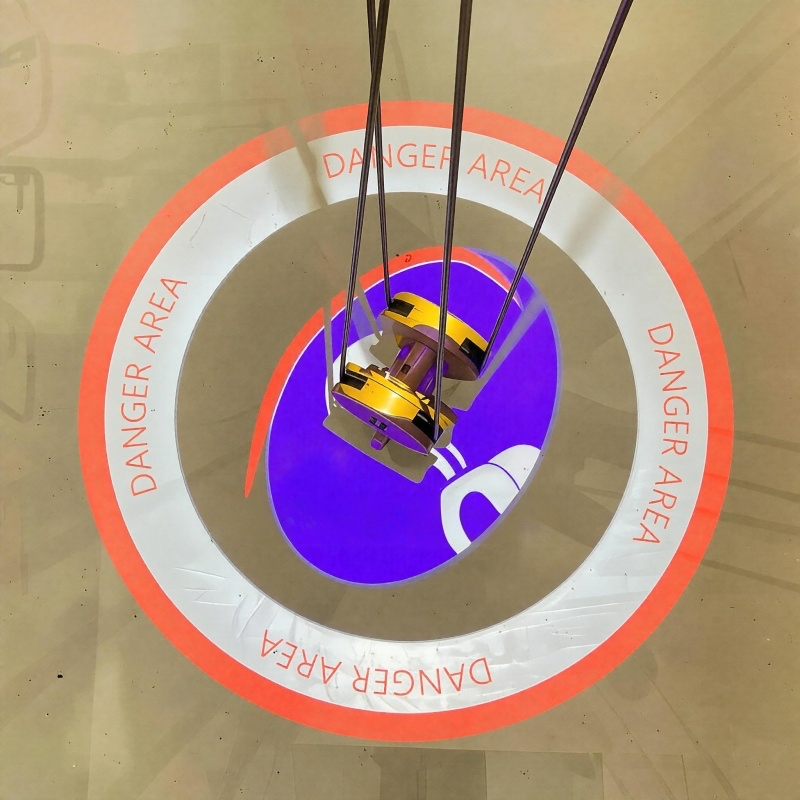Imagen de señal de advertencia de seguridad virtual para suelos industriales, proyector LED Gobo de larga distancia para grúas de puente
