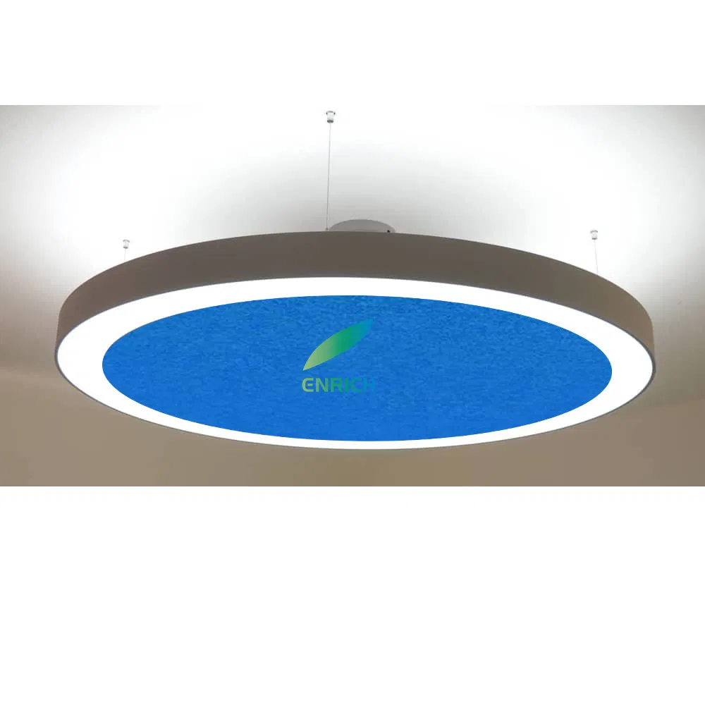 Lámpara de techo acústica LED, lámpara colgante LED en forma de anillo para interiores, iluminación para sala de estar, comedor, cocina, gimnasio, loft, oficina, dormitorio, almacén y taller