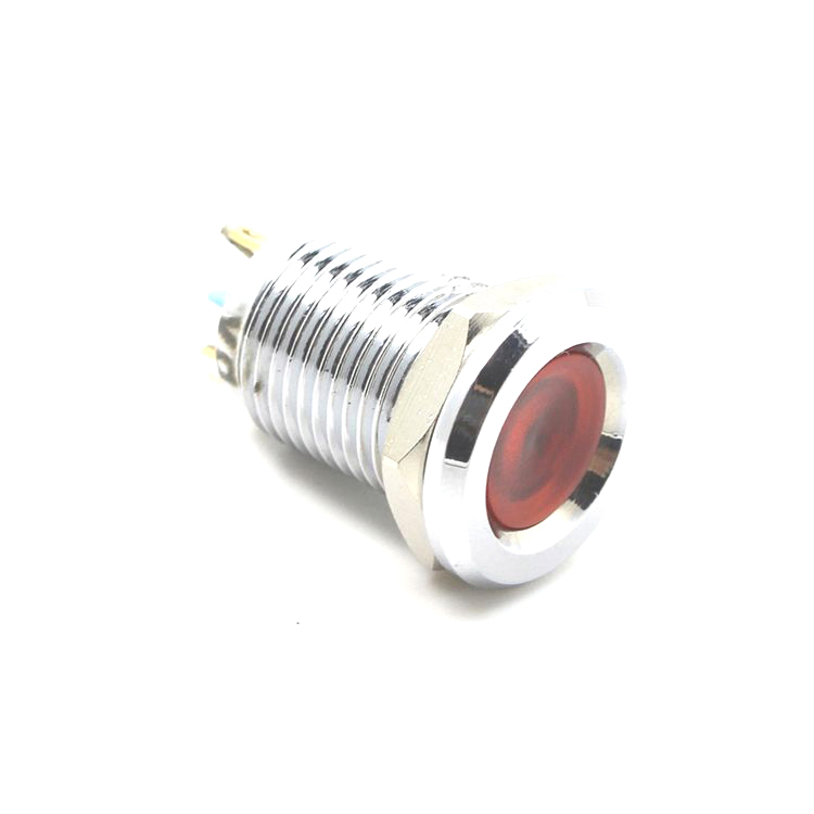 Precio Mayorista 12mm Terminal de Pin Plano de Metal Impermeable para Maquinaria Industrial 220V Luz Indicadora LED