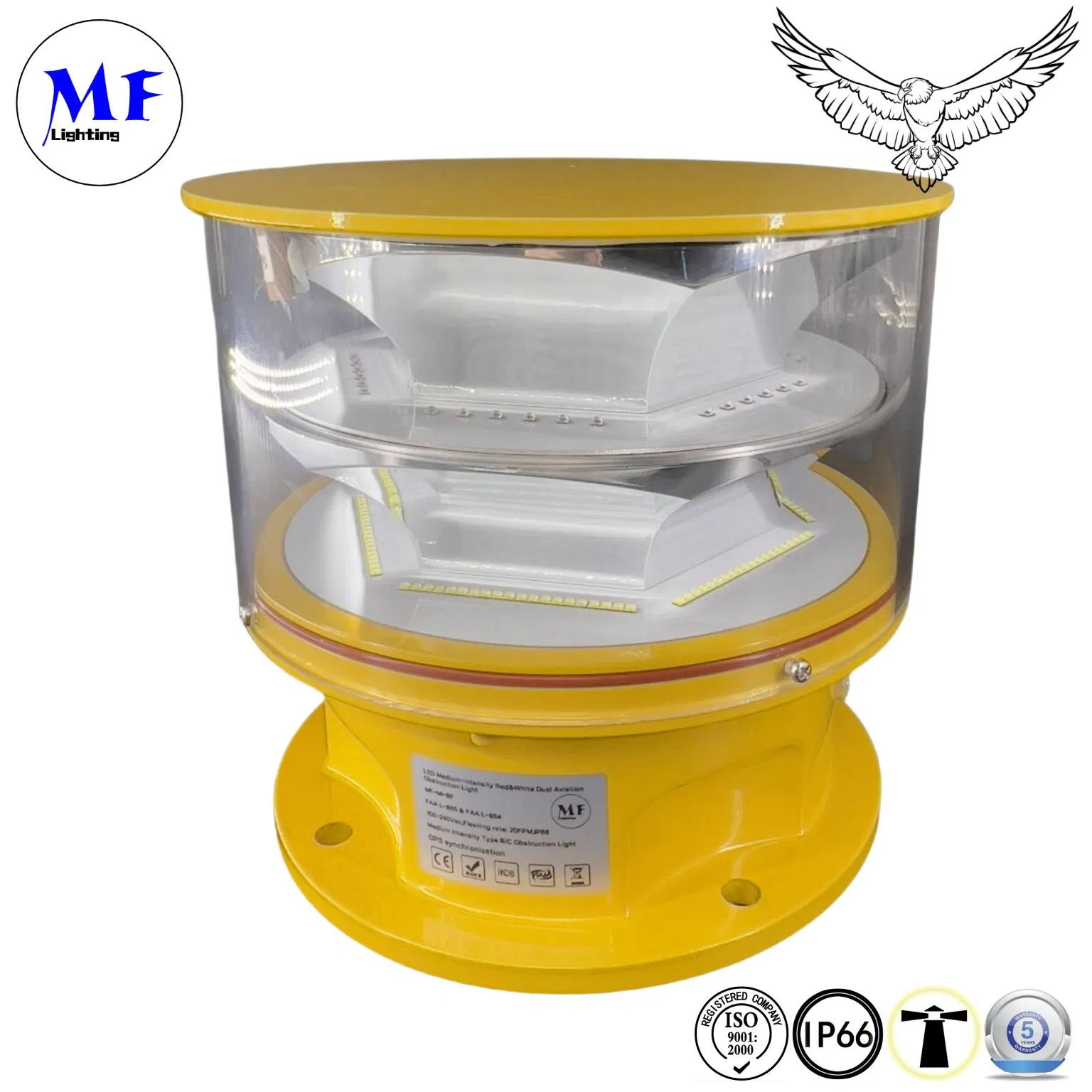 Rojo Blanco Medio Intensidad Tipo B L864 Señal de Advertencia de Aeronaves Rojo Blanco Faro de Obstrucción de Aviación con Certificado Icao ISO 9001
