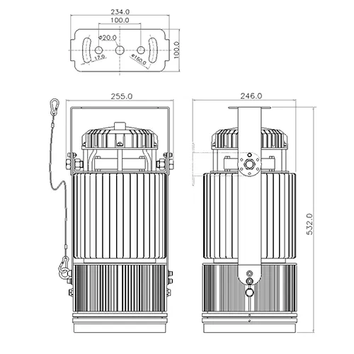 Proyector lineal LED ajustable de haz flexible de línea recta para suelos industriales de alta visibilidad