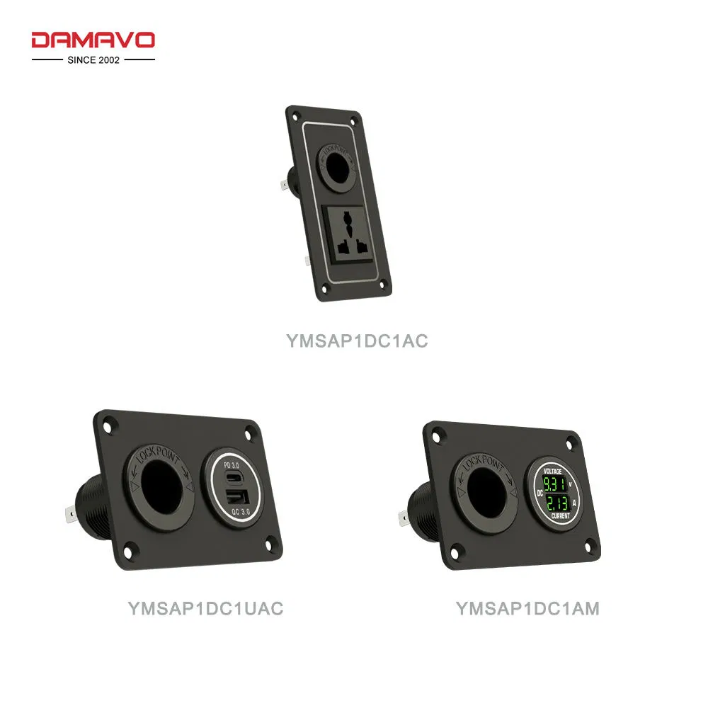8 Panel de interruptores LED de gang con cargador USB dual y voltímetro
