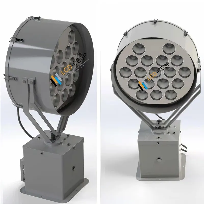 Linterna LED Ajustable 250W con Control Remoto y Manual, Maquinaria Industrial y Equipos Pesados, Acero Inoxidable, IP67 Impermeable, Iluminación de Alta Eficiencia