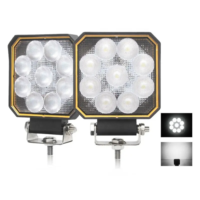 4inch 27W Barra de luz LED industrial de aluminio con ángulo amplio, luz de inundación para trabajo con soporte de tornillo para maquinaria agrícola