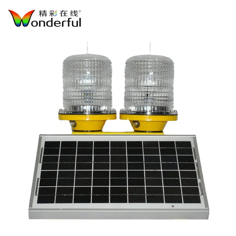 Luces de obstrucción de aviación LED solares industriales alimentadas por energía solar gratuita
