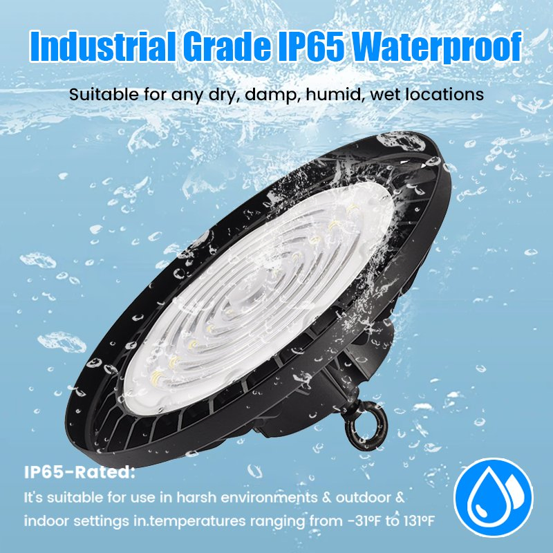 Luces LED de alta bahía 200W, 30000lm 6500K luces LED de alta bahía tipo UFO AC100-277V con enchufe para iluminación industrial de almacenes, talleres, fábricas, graneros y garajes