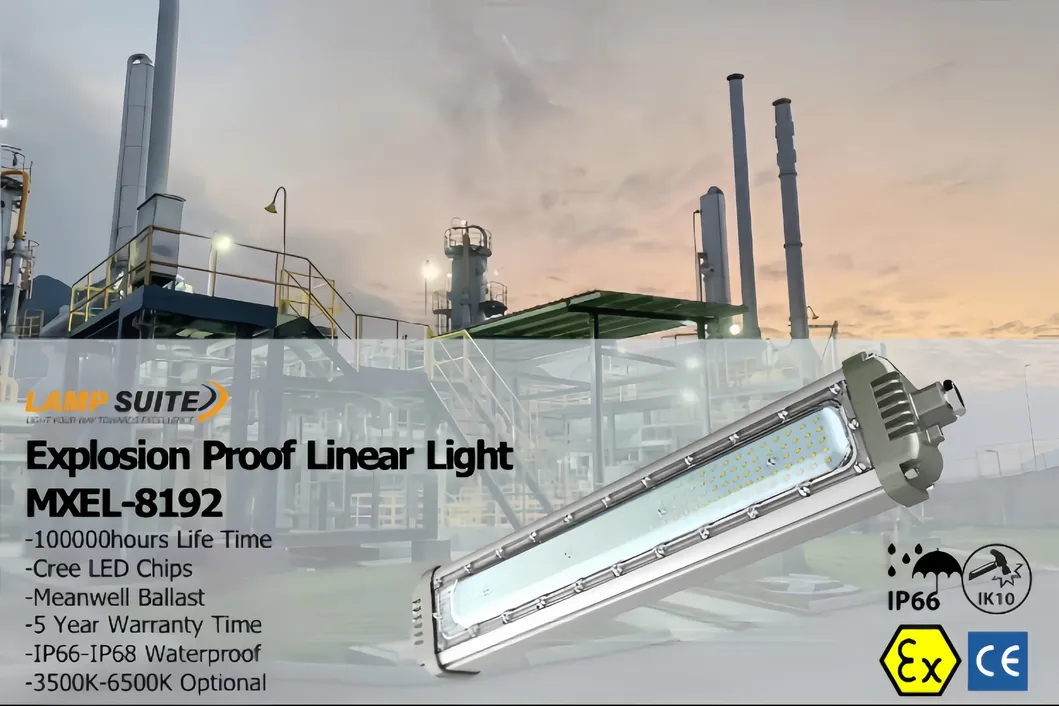 Luz Lineal LED ATEX Luz Lineal Industrial a Prueba de Explosiones con Función de Emergencia 0.6m 1.2m AC220V