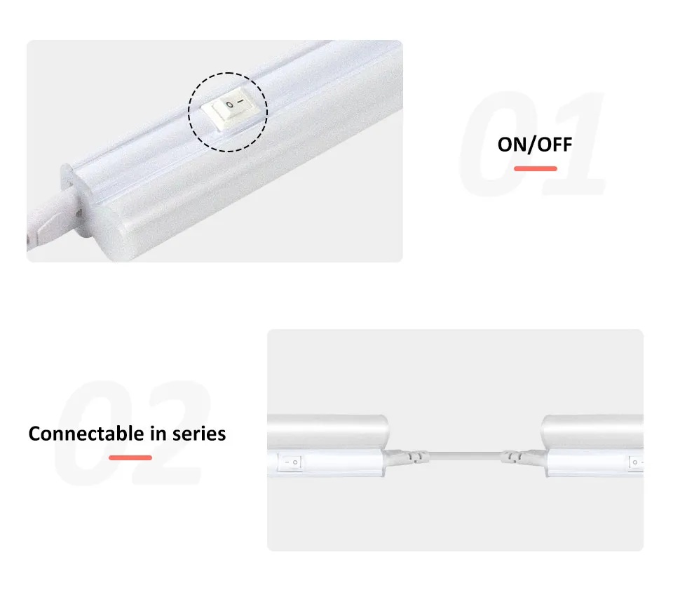 Iluminación decorativa lineal industrial eficiente en energía, luz completa conectable en serie
