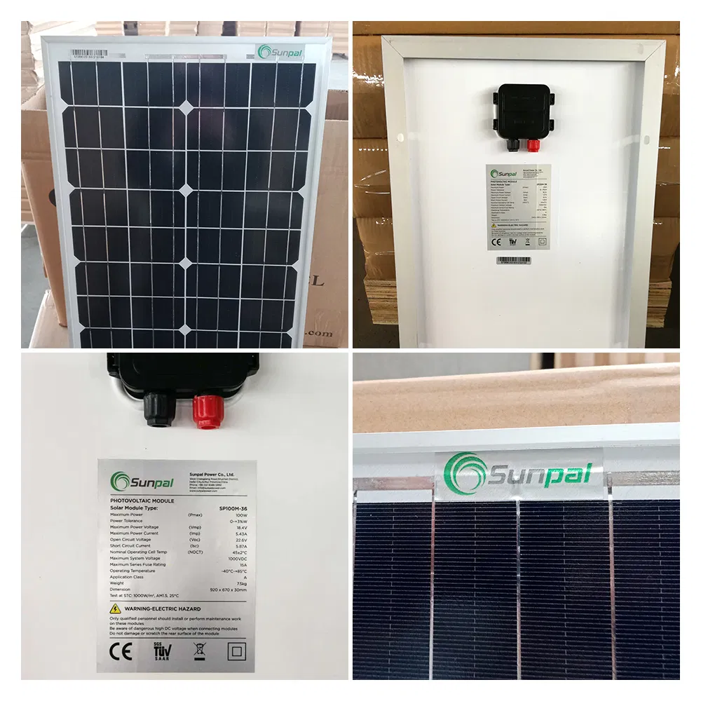 Módulo Fotovoltaico Solar Sunpal 36 Tamaño Pequeño Panel Solar 10 Vatio 20 Vatio 30 Vatio 40 Vatio 50W Marruecos Etiopía Pequeños Paneles Solares Para Luces Led