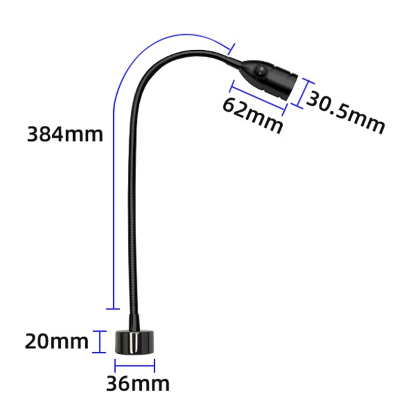 Luz de trabajo industrial con base magnética de cuello flexible para torno, banco de trabajo, parrilla, lectura, máquina CNC, luz LED para máquina de coser