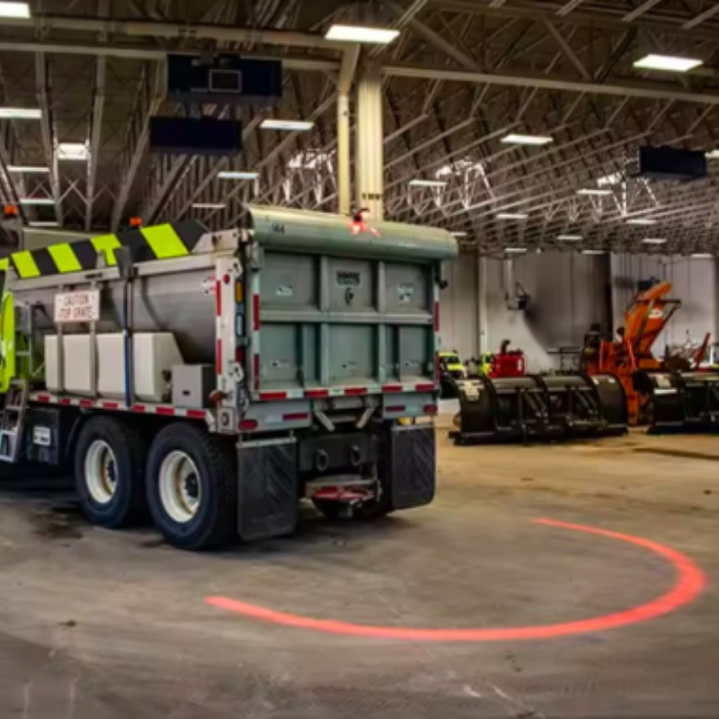 Lámpara de haz halo LED para carretillas elevadoras en instalaciones industriales, seguridad peatonal