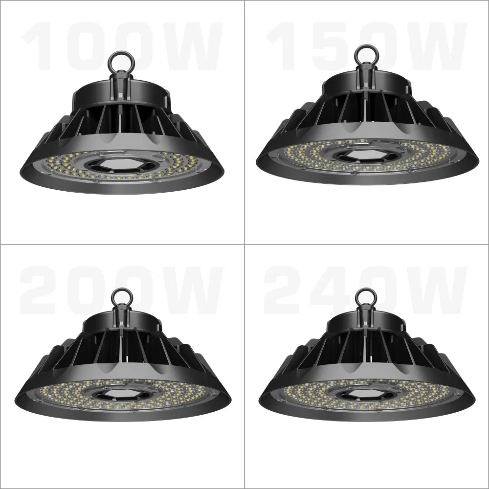240W 36000lm Almacén Industrial IP65 Iglesia Impermeable 250W 240 Luz de Alta Bahía LED UFO para Industria Almacén Exposición