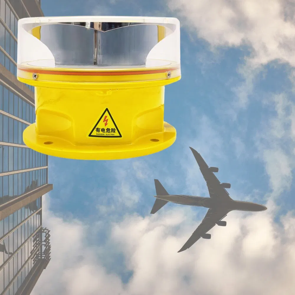Luz de advertencia de torre LED a prueba de agua de intensidad media, luz de advertencia para aeronaves, luz de obstrucción dual roja y blanca