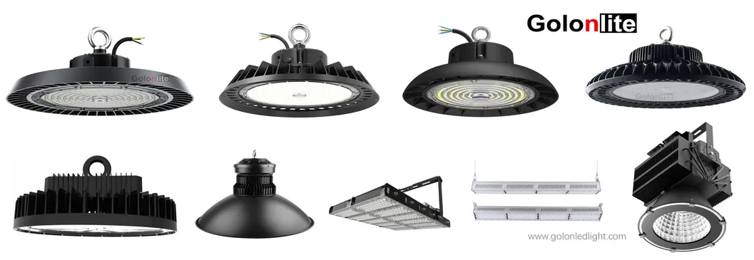 Lámpara de alta bahía industrial tipo UFO LED para almacén y garaje
