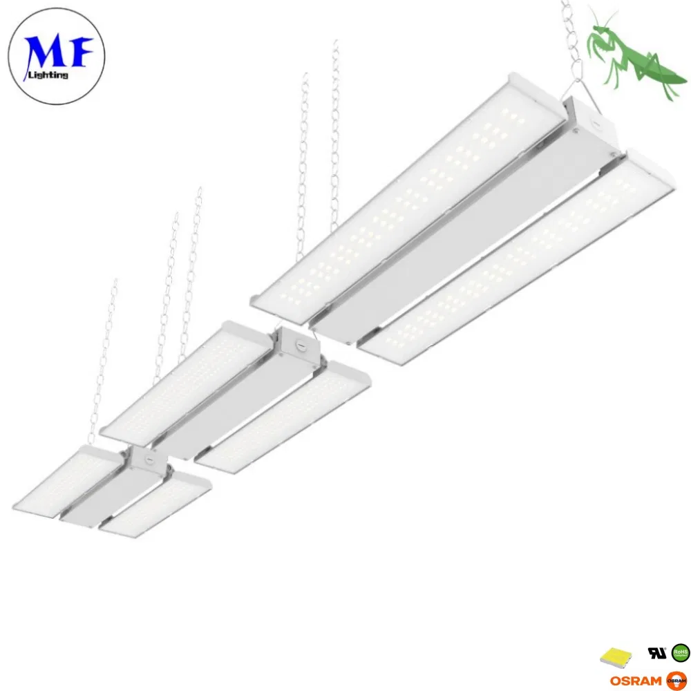 100-400W IP65 Lámpara de alta bahía LED impermeable con sensor de control de atenuación inteligente, luminaria industrial lineal para fábrica, taller, estación de servicio