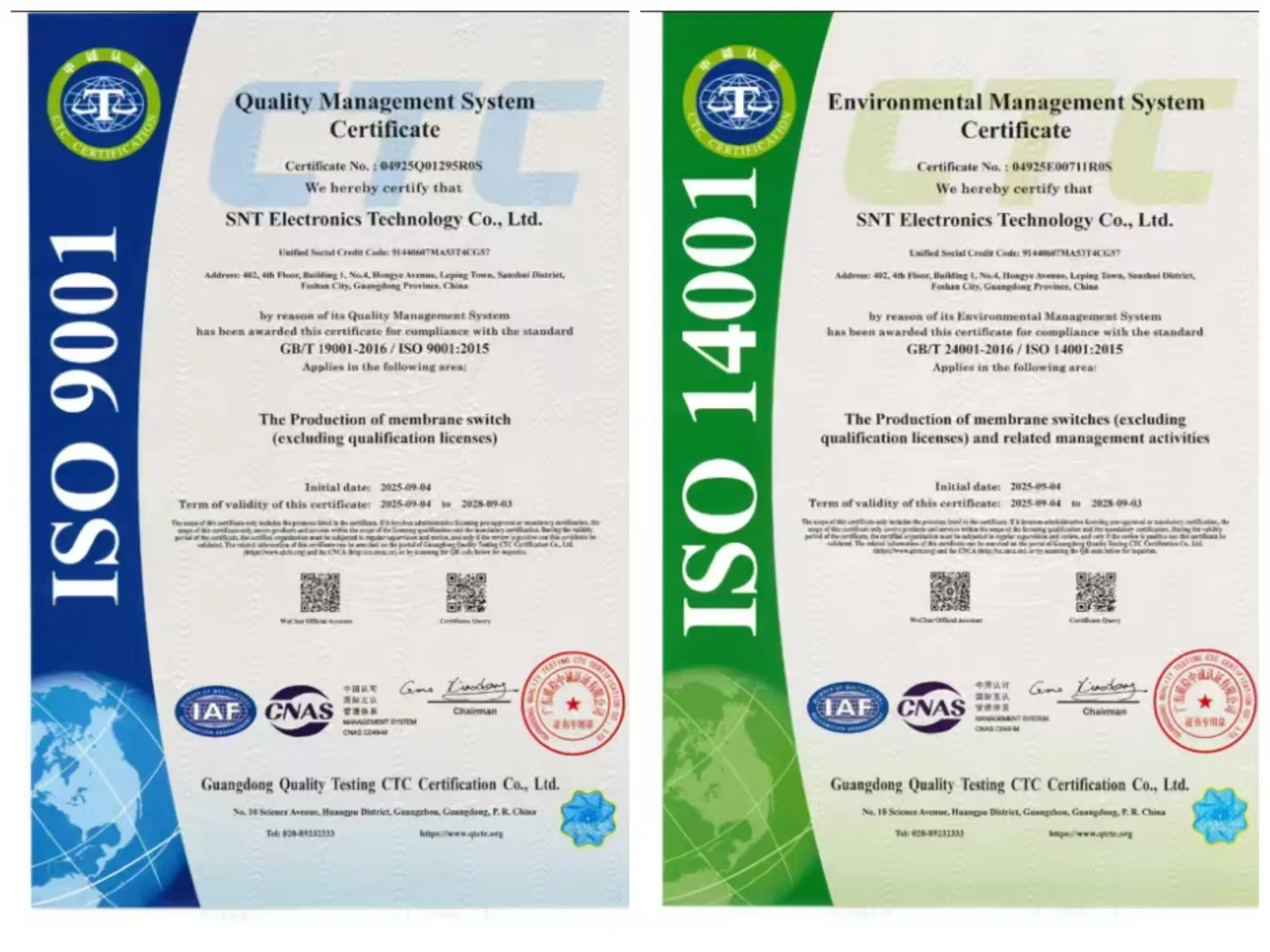 Certificados ISO y Calidad