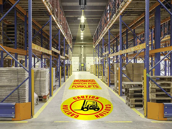 Señales de advertencia industriales de alta luminosidad LED 240W proyector Gobo para uso en taller y almacén
