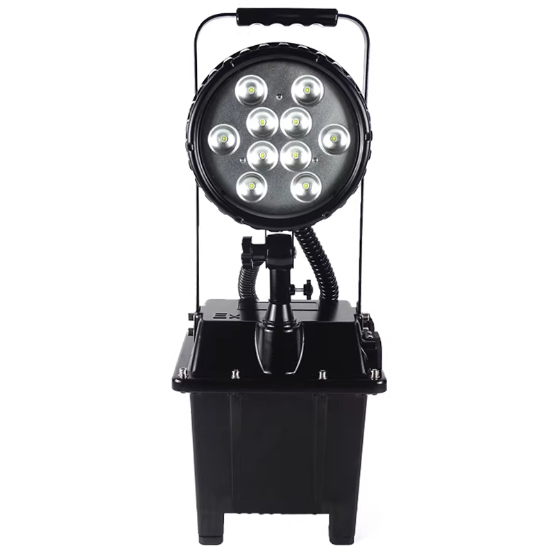 Luz de trabajo LED a prueba de explosiones móvil con ruedas, larga duración, lámpara de indicador de seguridad para taller de control industrial