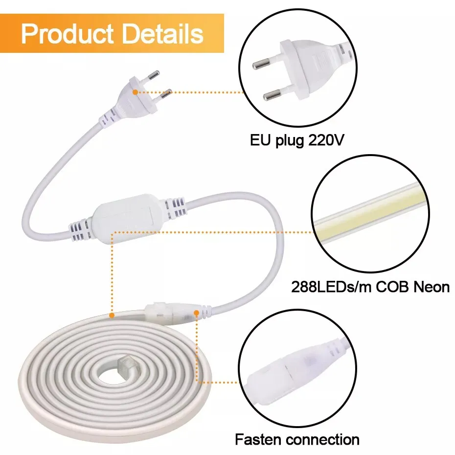 Detalle tira de luz LED