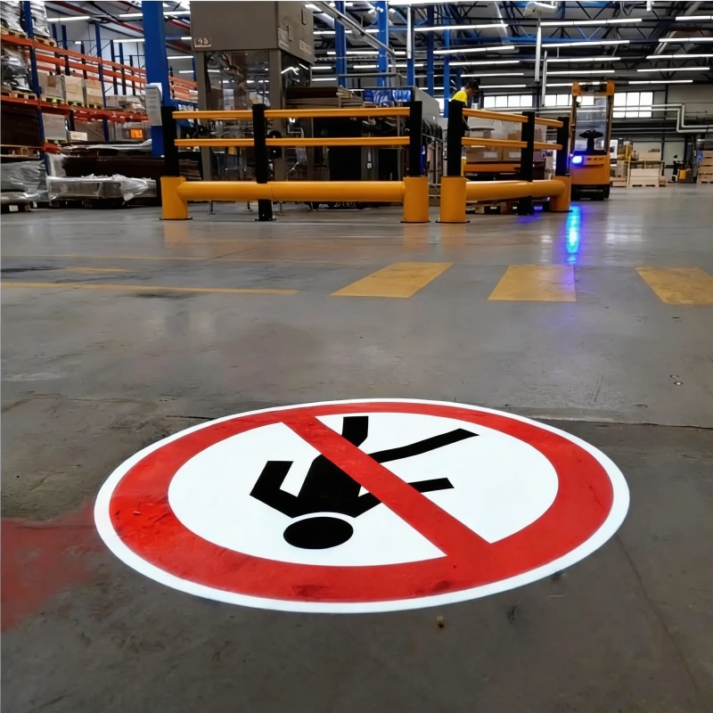 Proyector de Gobo Virtual LED para Señalización de Seguridad en Fábricas Industriales