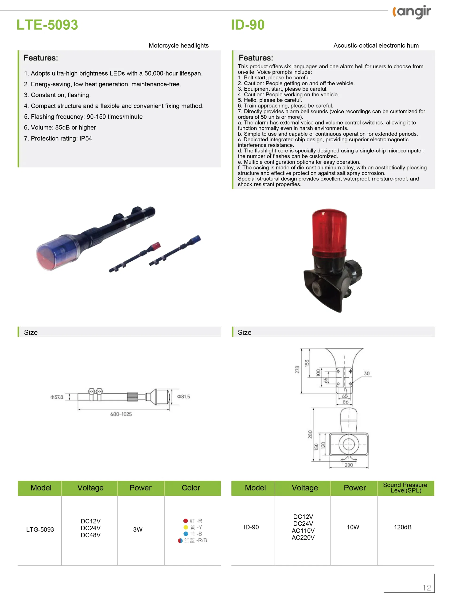 Luz de señal de advertencia intermitente LED para panel de máquina industrial