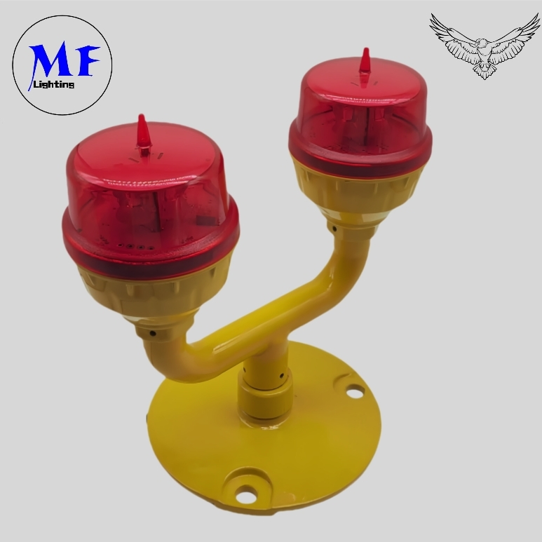 Faal-810 Faro de advertencia LED rojo Lcao para aeronaves, luz de obstáculo aeronáutico con IP66 DC12V-48V AC110-240V torre de televisión, torre de radio, edificio de gran altura