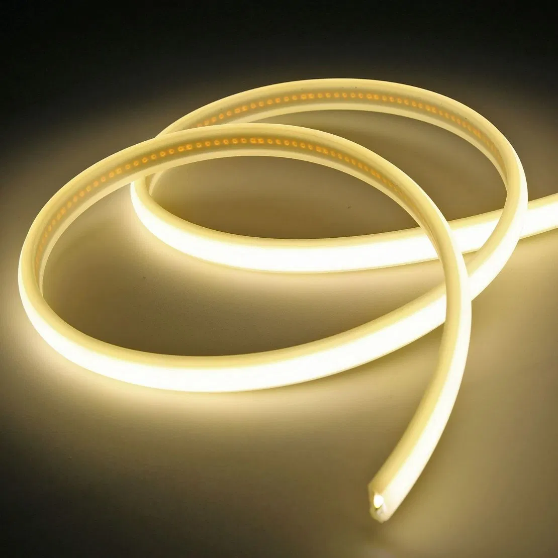 Venta al por mayor de fábrica de alta luminosidad 220V tira de luz LED COB flexible inalámbrica IP65 lámpara impermeable y duradera, ahorro de energía, iluminación decorativa para exteriores, CE RoHS