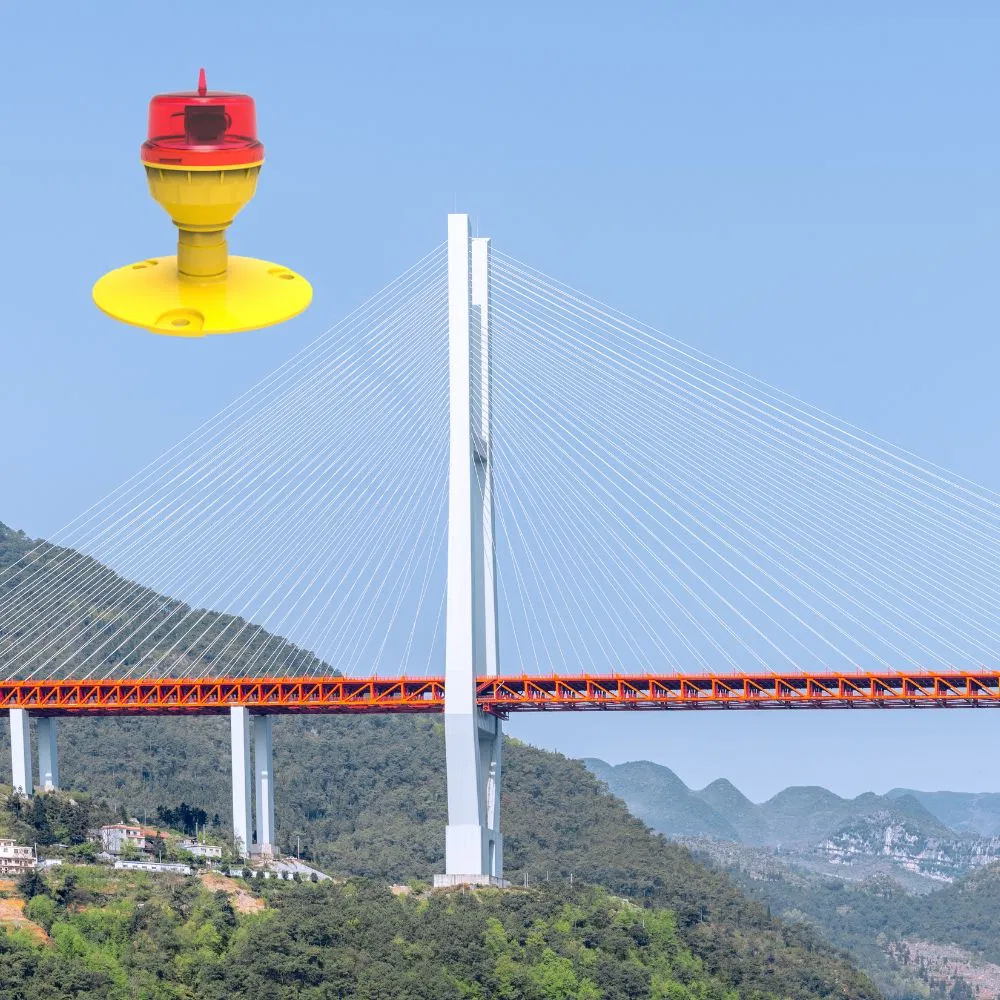 Precio de fábrica IP66 AC110-240V Faro de advertencia LED rojo para aeronaves, luz de obstáculo aeronáutica para edificios altos, chimeneas industriales, torres de enfriamiento