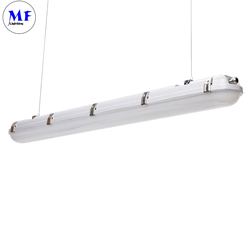 IP66 IP65 4FT 40W Iluminación de Estacionamiento Industrial Luz de Túnel LED Luz Tri Proof con Sensor de Movimiento y Kit de Respaldo de Emergencia para Almacén y Área Comercial