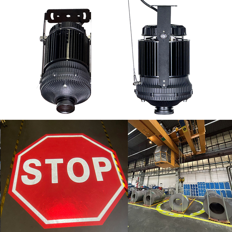 Señales de advertencia de seguridad virtual industrial para el suelo del almacén LED 220W proyector Gobo IP65