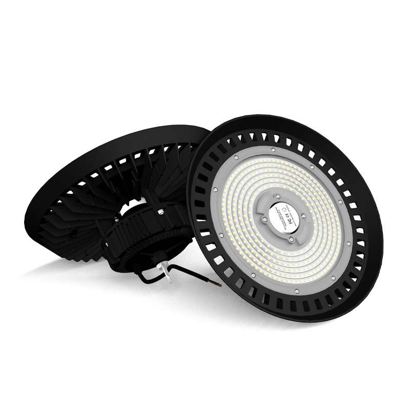 210lm/W Lámpara de iluminación LED de bajo bay para tienda, gimnasio, deporte, cancha, fábrica, taller, sensor industrial 300W 250W 100W 150W 200W Luz LED de alta bahía tipo UFO
