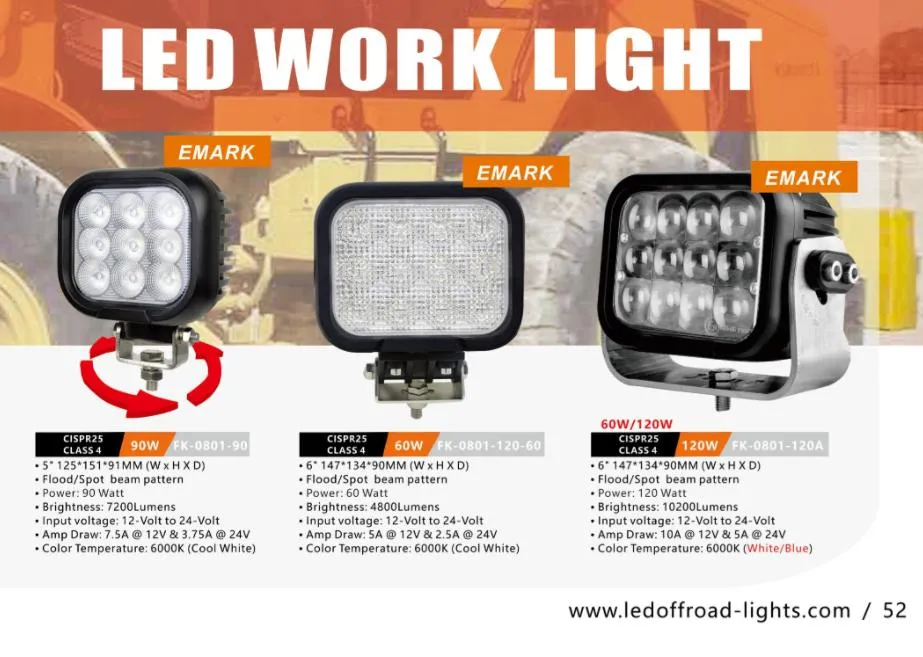 Luz industrial LED con carcasa de aluminio fundido a alta densidad, luces LED de punto, luces LED de inundación, luces de alta resistencia
