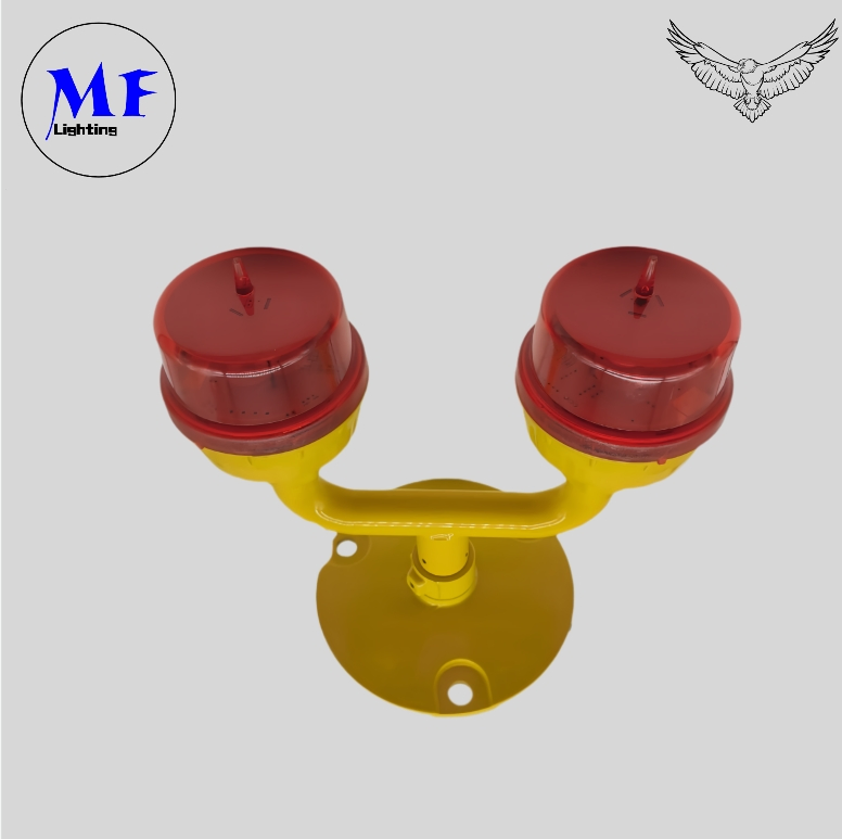 Faal-810 Faro de advertencia LED rojo Lcao para aeronaves, luz de obstáculo aeronáutico con IP66 DC12V-48V AC110-240V torre de televisión, torre de radio, edificio de gran altura