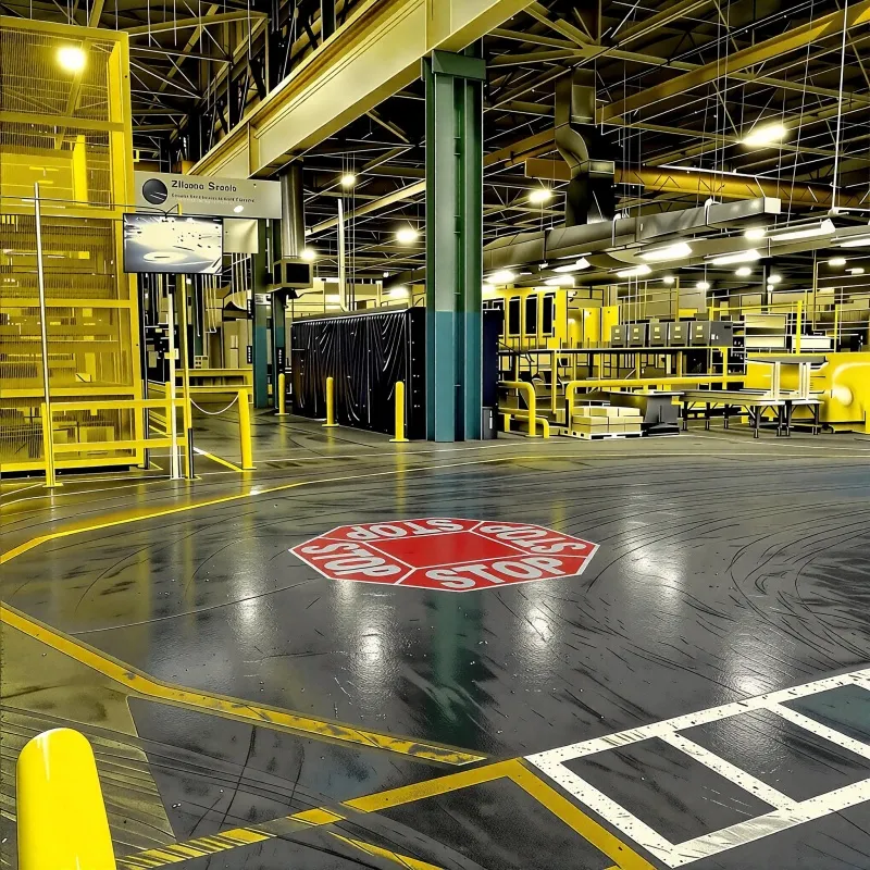 Imagen de señal de advertencia de seguridad virtual para suelos industriales, proyector LED Gobo de larga distancia para grúas de puente