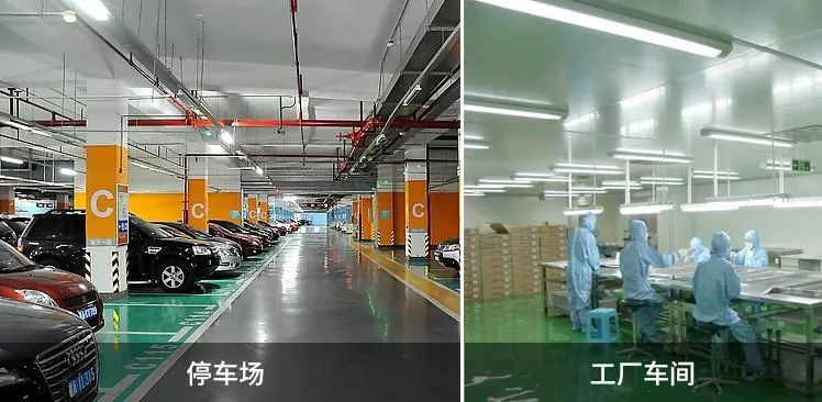 Luz Tri-Proof LED IP65 Impermeable Industrial para Garaje 20W-60W 2FT-5FT