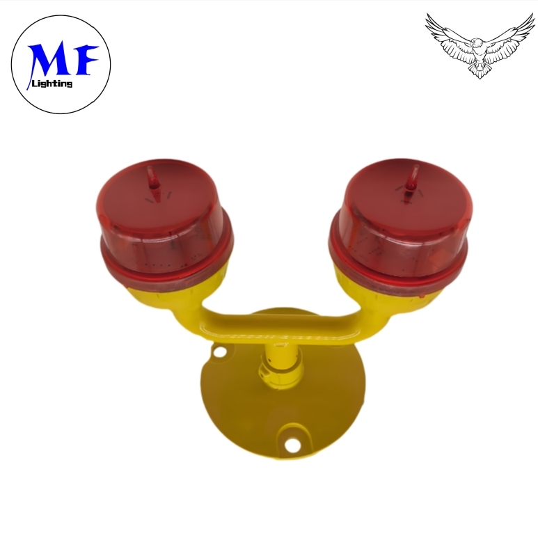 Precio de fábrica IP66 DC12V-48V AC110-240V Faro de advertencia LED rojo para aeronaves, luz de obstáculo aeronáutica para edificios altos, chimeneas industriales