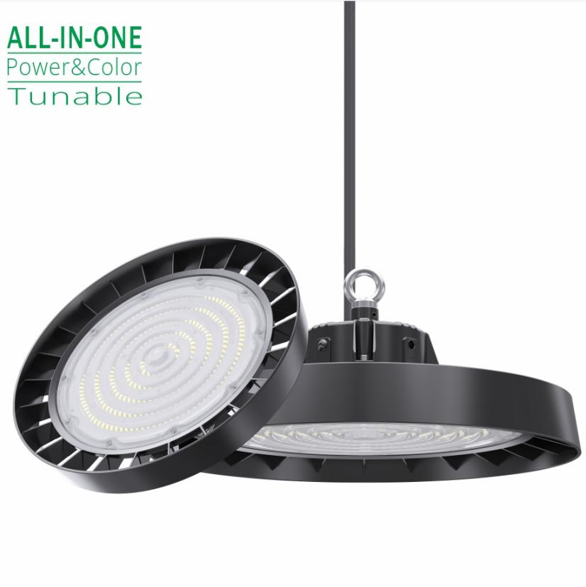 Precio de fábrica al por mayor Iluminación comercial e industrial Luz de dosel 100W 150W 200W Luz LED inteligente de alta bahía tipo UFO