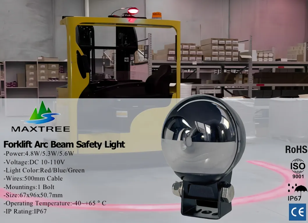 Lámpara de advertencia de haz de halo LED para carretillas elevadoras en zonas industriales para la seguridad de los peatones