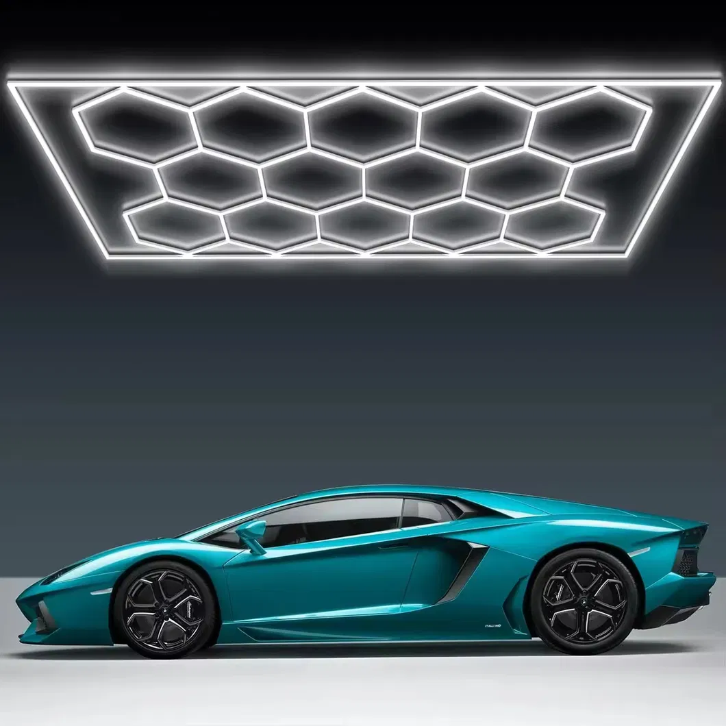 Iluminación hexagonal LED eficiente en energía para talleres de automóviles, salas de equipos automotrices y espacios industriales