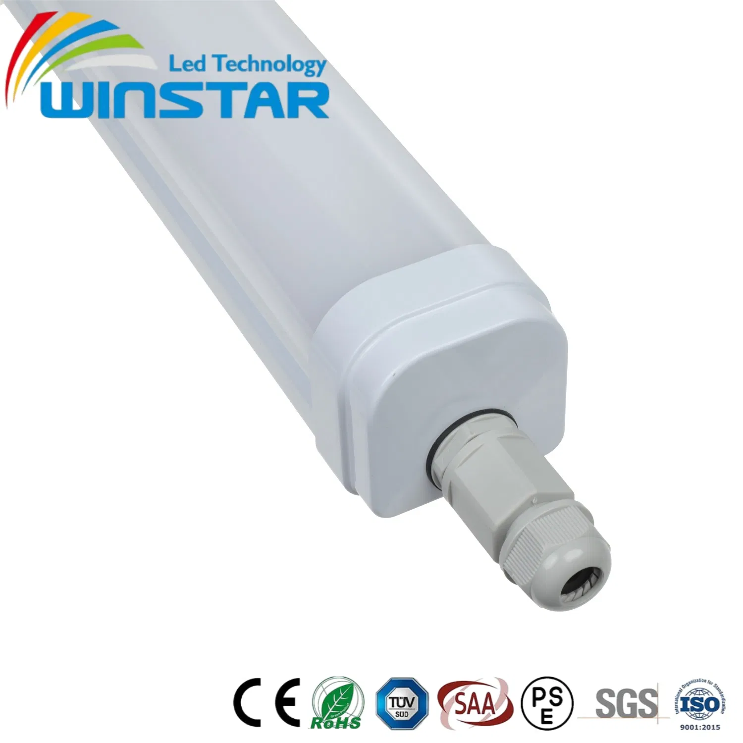 Luz LED Triproof Integrada Inteligente 130lm/W Batten EMC Enlazable CCT Interruptor de Potencia IP66 Lámpara a Prueba de Polvo Corrosión Iluminación Lineal Industrial Aparcamientos