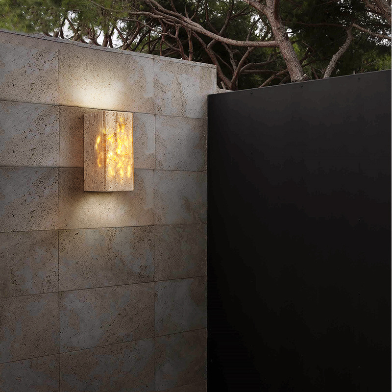 Fábrica de Iluminación Zhongshan Material de Travertino Popular Lámparas de Pared LED Personalizables de Diseño para Decoración del Hogar