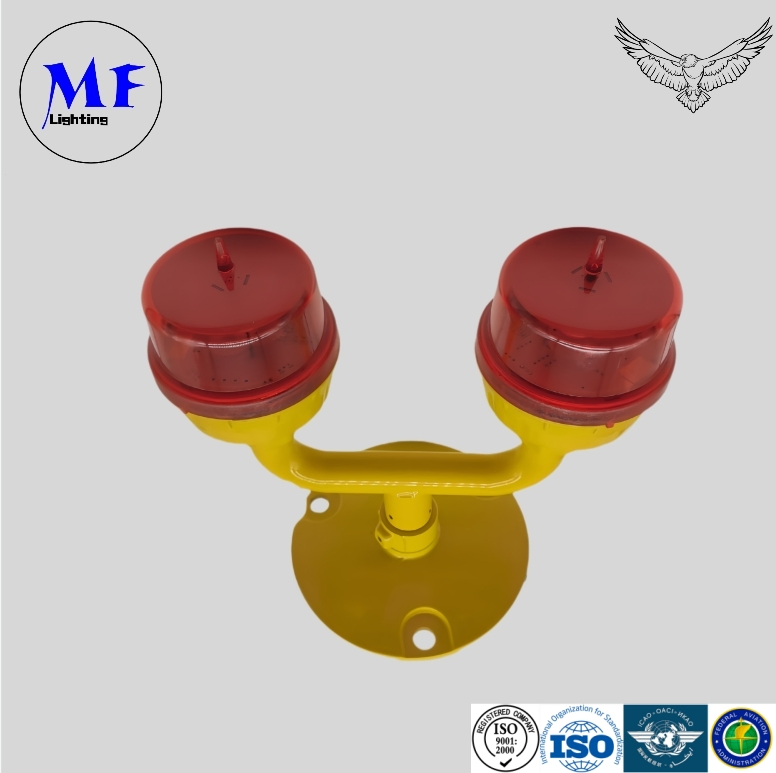 Faal-810 Faro de advertencia LED rojo Lcao para aeronaves, luz de obstáculo aeronáutico con IP66 DC12V-48V AC110-240V torre de televisión, torre de radio, edificio de gran altura