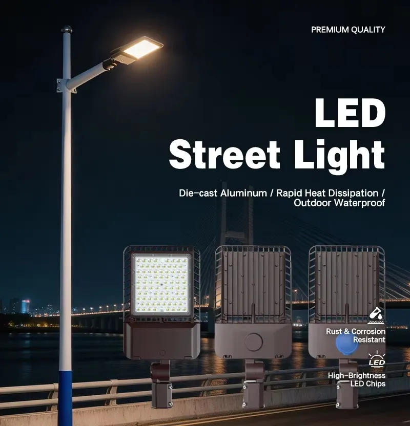 Luces de Calle LED Multifuncionales Directas de Fábrica para Exteriores IP65 Impermeables con Lentes de PC para Parques Comunitarios y Iluminación de Calles
