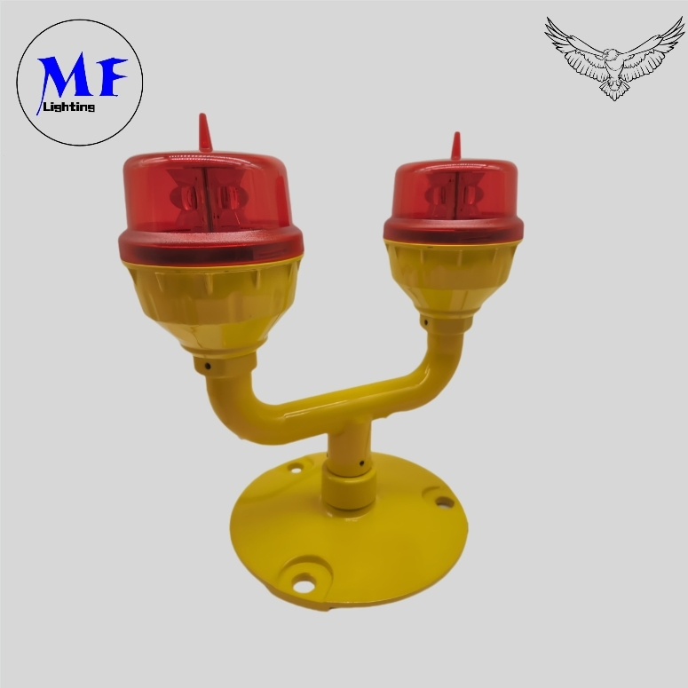 Faal-810 Faro de advertencia LED rojo Lcao para aeronaves, luz de obstáculo aeronáutico con IP66 DC12V-48V AC110-240V torre de televisión, torre de radio, edificio de gran altura