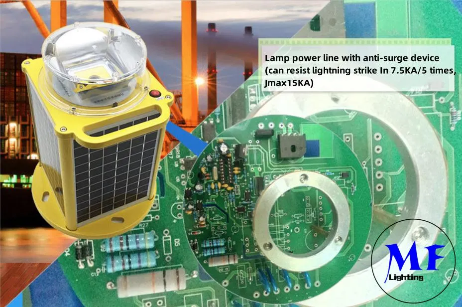 Luz de advertencia de obstrucción de aviación LED de tipo B de intensidad media con parpadeo de navegación en rojo, verde, amarillo, blanco y azul