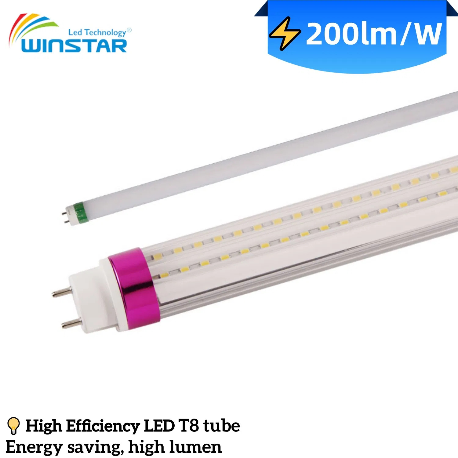 160lm/W Sin parpadeo TUV 18W 4FT LED T8 Tubo de luz para iluminación industrial T8 Tubo de luz LED 0-10V Función de atenuación Control inteligente comercial 1.5m 25W 5000K Día