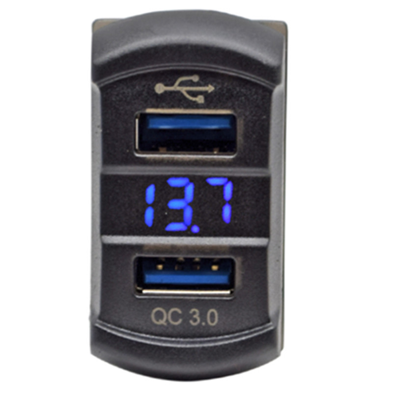 12V 4.2A Panel de Interruptor Rocker con Cargador USB Doble para Coche y Voltímetro LED