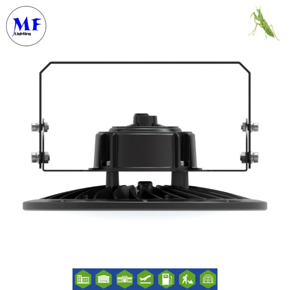 Fábrica Industrial 100W-240W Luz de Alta Bahía LED UFO con Kit de Emergencia Control Inteligente para Almacén Planta Estacionamiento Subterráneo Estadio Iluminación Interior