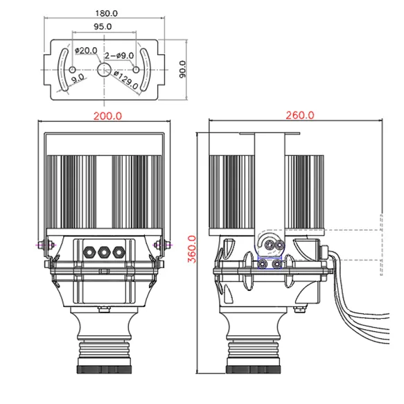 Señal de advertencia industrial LED 80W proyector Gobo de suelo