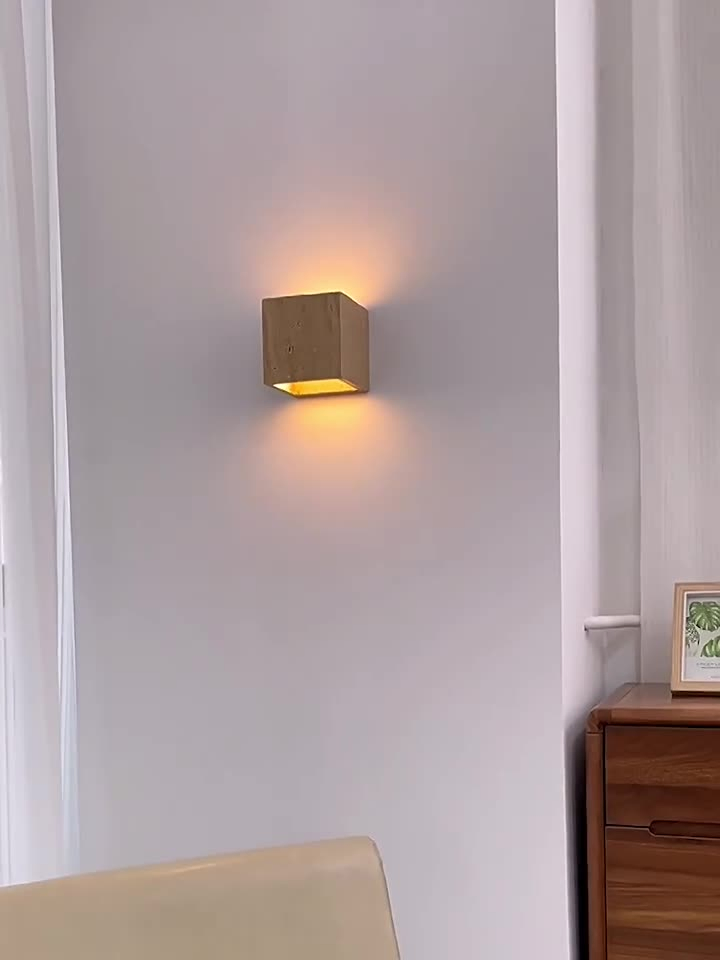 Fábrica de Iluminación Zhongshan Material de Travertino Popular Lámparas de Pared LED Personalizables de Diseño para Decoración del Hogar
